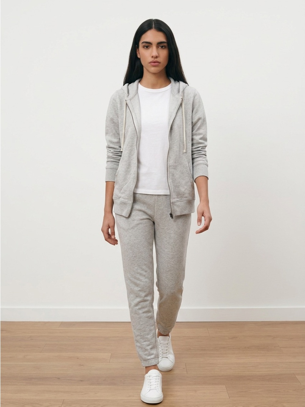 Style & Co. Light Heather Gray Zip-Up Hoodie